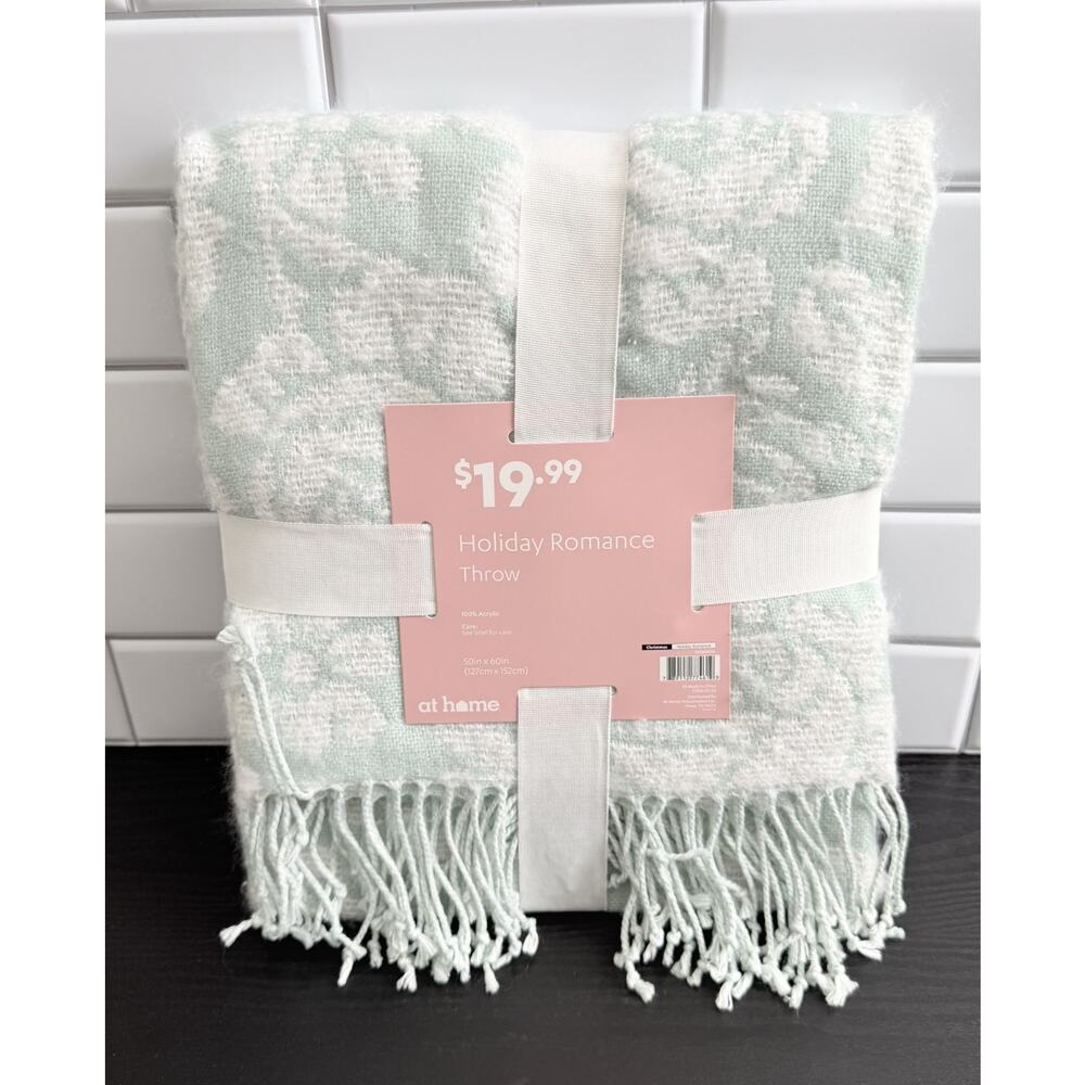 At Home Holiday Romance Throw Blanket 50"x60" NEW